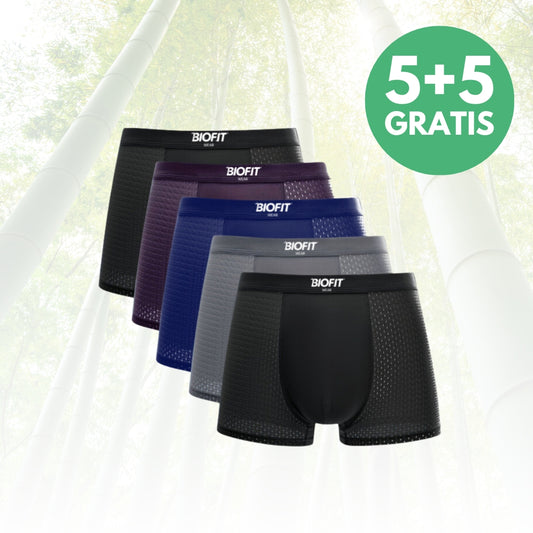 BioFit® Bamboo Boxers 5-Pack Multicolor
